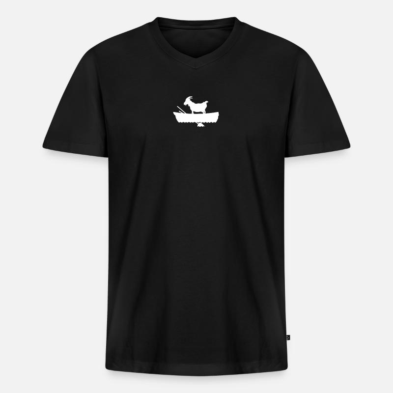 G.O.A.T. Ziege im Boot - Männer Premium Bio T-Shirt mit V-Ausschnitt - Schwarz