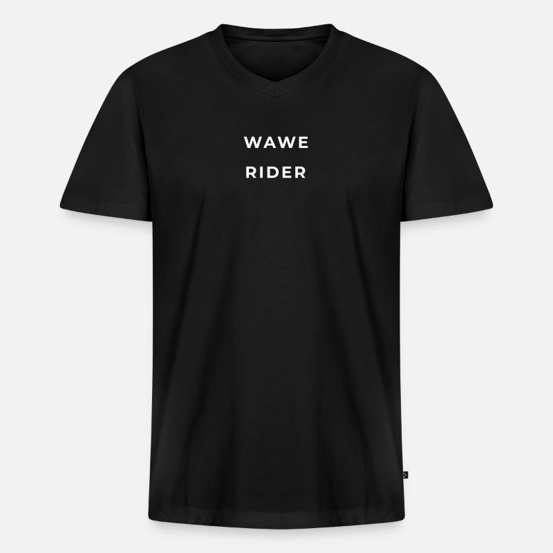 Wave Runner - Männer Premium Bio T-Shirt mit V-Ausschnitt - Schwarz