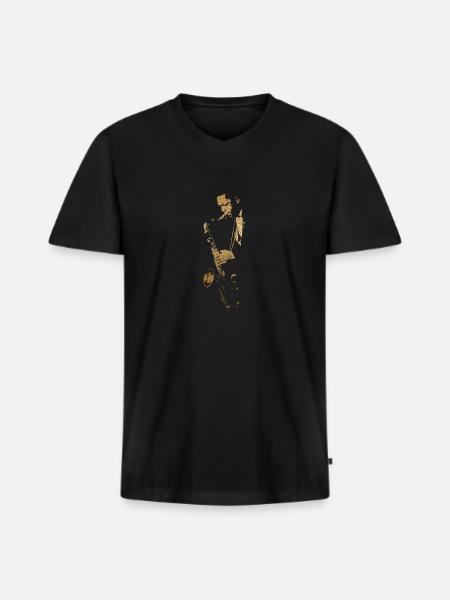 Jazz Man jc - Men's Premium Organic T-shirt with V-neck - black