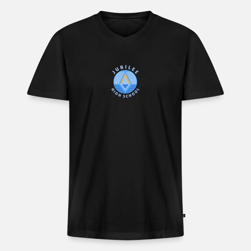 Jubilee High School Kapuzenpullover - Männer Premium Bio T-Shirt mit V-Ausschnitt - Schwarz