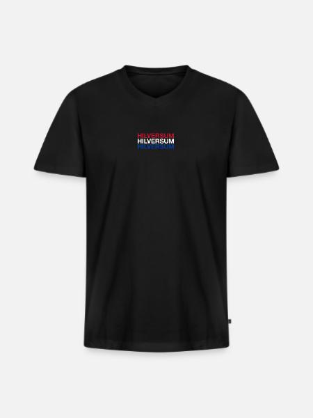 HILVERSUM Netherlands Netherlands flag - Men's Premium Organic T-shirt with V-neck - black
