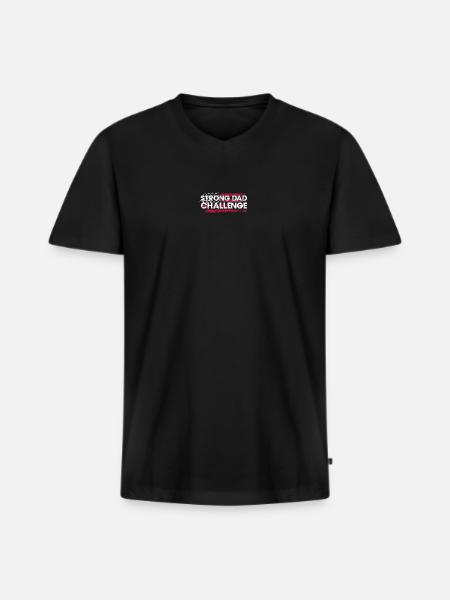Strong Dad Challenge - Men's Premium Organic T-shirt with V-neck - black