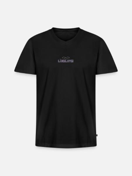 Lila Bat Neon Schriftdesign - Männer Premium Bio T-Shirt mit V-Ausschnitt - Schwarz