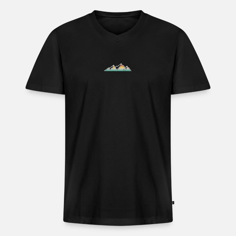 Pastel Rainbow Mountain Ridge - Männer Premium Bio T-Shirt mit V-Ausschnitt - Schwarz