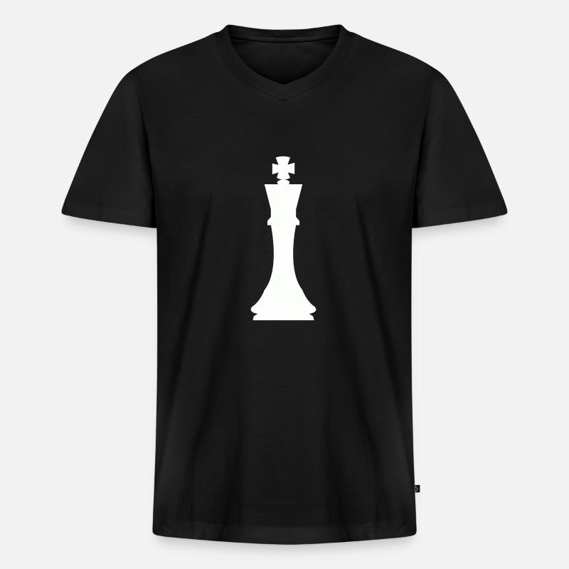 schachfigur könig - Männer Premium Bio T-Shirt mit V-Ausschnitt - Schwarz