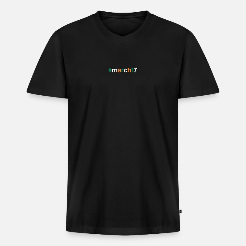 March 17 St Patricks day - Männer Premium Bio T-Shirt mit V-Ausschnitt - Schwarz