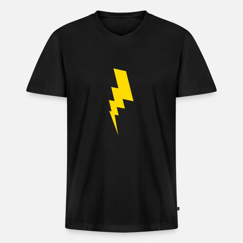 Blitz - Männer Premium Bio T-Shirt mit V-Ausschnitt - Schwarz