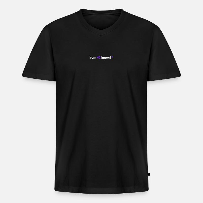 import 42 weiß - Männer Premium Bio T-Shirt mit V-Ausschnitt - Schwarz