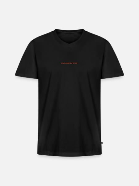 Jesus would buy Bitcoin - Männer Premium Bio T-Shirt mit V-Ausschnitt - Schwarz