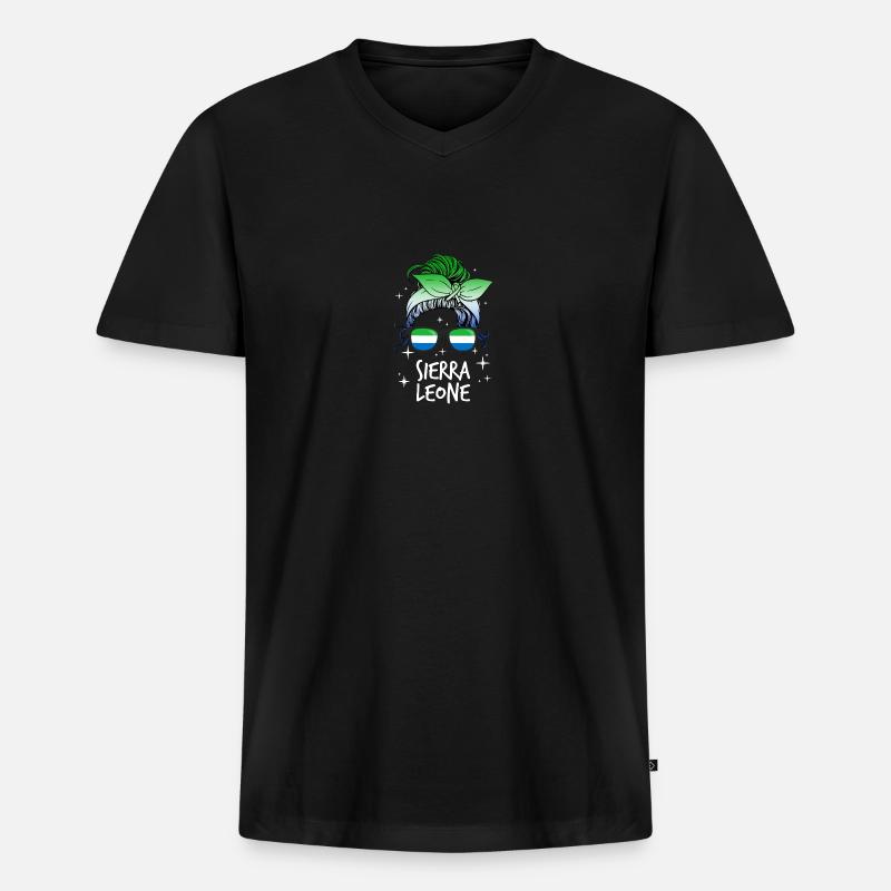 Sierra Leone - Männer Premium Bio T-Shirt mit V-Ausschnitt - Schwarz