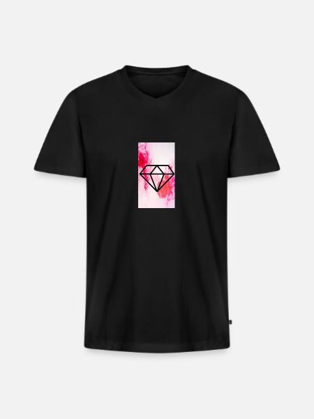 Rose diamond - Men's Premium Organic T-shirt with V-neck - black