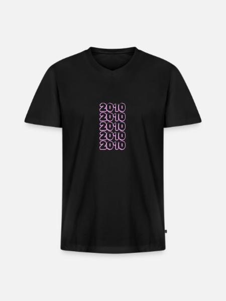 2010 - T-shirt encolure en V Premium bio Homme - noir