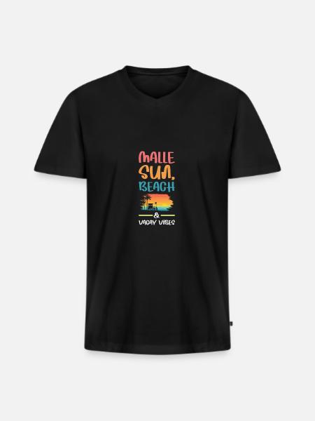 Malle Holiday Vibes - Men's Premium Organic T-shirt with V-neck - black