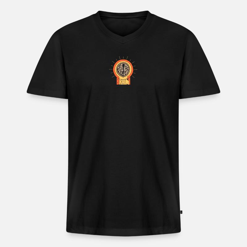 Gescheite Walnuss - Männer Premium Bio T-Shirt mit V-Ausschnitt - Schwarz