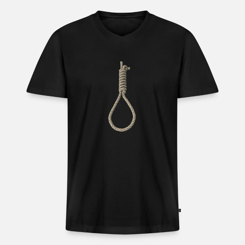 Noose - Schlinge - Galgen - Männer Premium Bio T-Shirt mit V-Ausschnitt - Schwarz