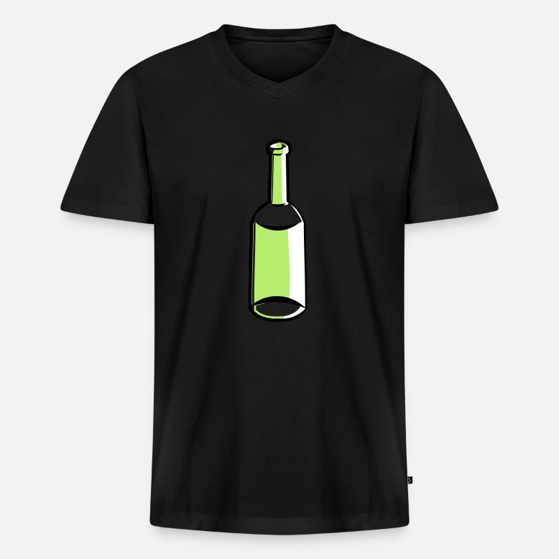 Flasche leer - Männer Premium Bio T-Shirt mit V-Ausschnitt - Schwarz