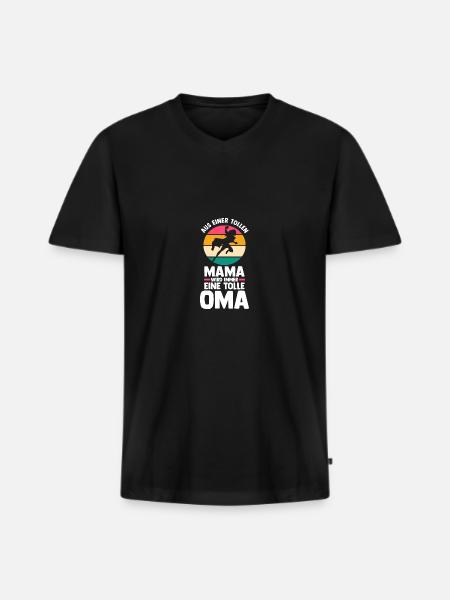 Mutter Mama Großmutter Oma - Männer Premium Bio T-Shirt mit V-Ausschnitt - Schwarz