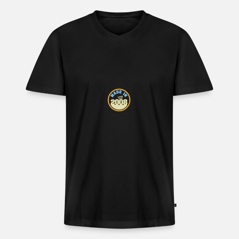 Witzig 2008 - Männer Premium Bio T-Shirt mit V-Ausschnitt - Schwarz