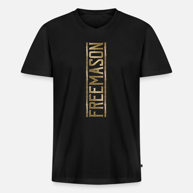 Masonic Freemasonry Fraternal - Männer Premium Bio T-Shirt mit V-Ausschnitt - Schwarz