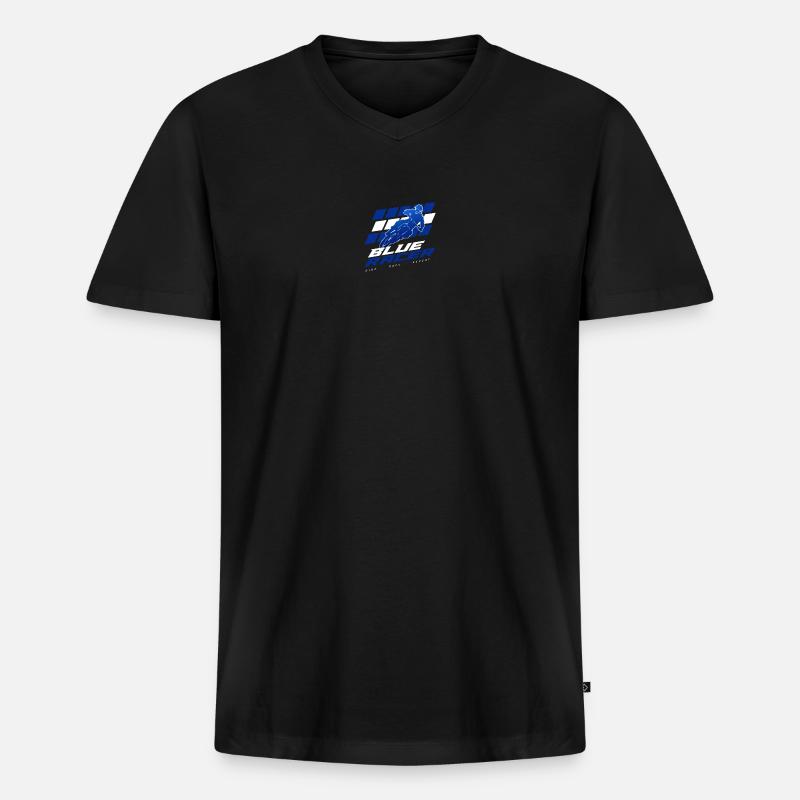 Blue Racer - Männer Premium Bio T-Shirt mit V-Ausschnitt - Schwarz