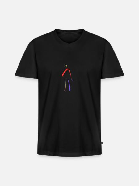 Modere Kunst - Männer Premium Bio T-Shirt mit V-Ausschnitt - Schwarz
