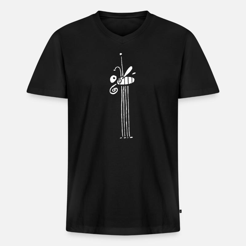 fly - Männer Premium Bio T-Shirt mit V-Ausschnitt - Schwarz