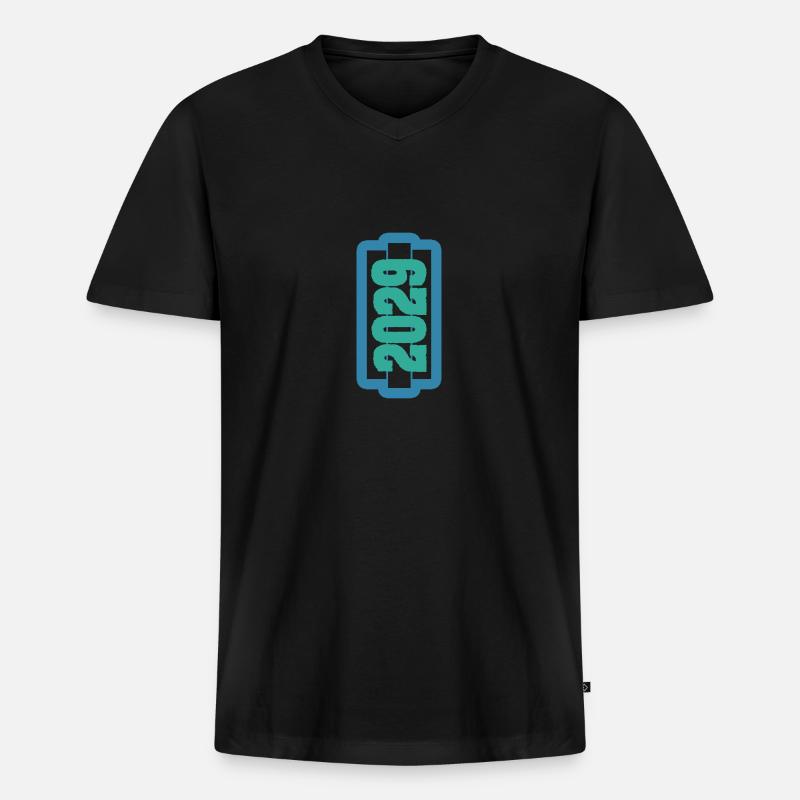 2029 - Männer Premium Bio T-Shirt mit V-Ausschnitt - Schwarz