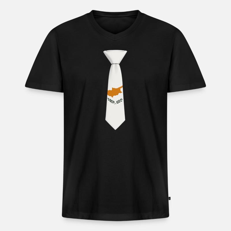 Cyprus Tie – Flaggendesign - Männer Premium Bio T-Shirt mit V-Ausschnitt - Schwarz