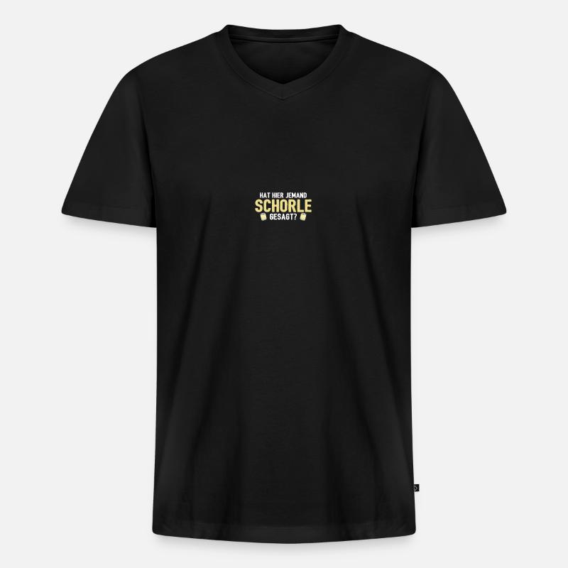 Weinschorle Schorle - Männer Premium Bio T-Shirt mit V-Ausschnitt - Schwarz