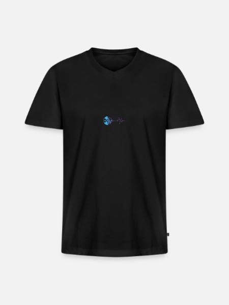 Techno Music DJ Discjokey - Men's Premium Organic T-shirt with V-neck - black