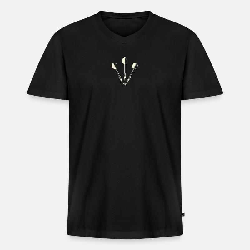 Dartpfeile und Stern  - Männer Premium Bio T-Shirt mit V-Ausschnitt - Schwarz