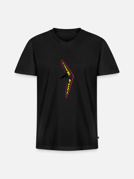 Hangglidingaction - Männer Premium Bio T-Shirt mit V-Ausschnitt - Schwarz