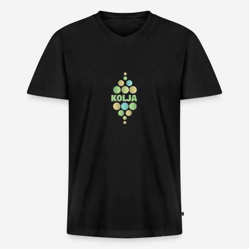 Kolja - Männer Premium Bio T-Shirt mit V-Ausschnitt - Schwarz