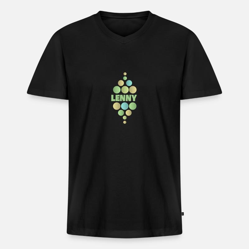 Lenny - Männer Premium Bio T-Shirt mit V-Ausschnitt - Schwarz