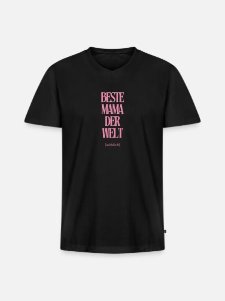 Beste mama der Welt - Männer Premium Bio T-Shirt mit V-Ausschnitt - Schwarz