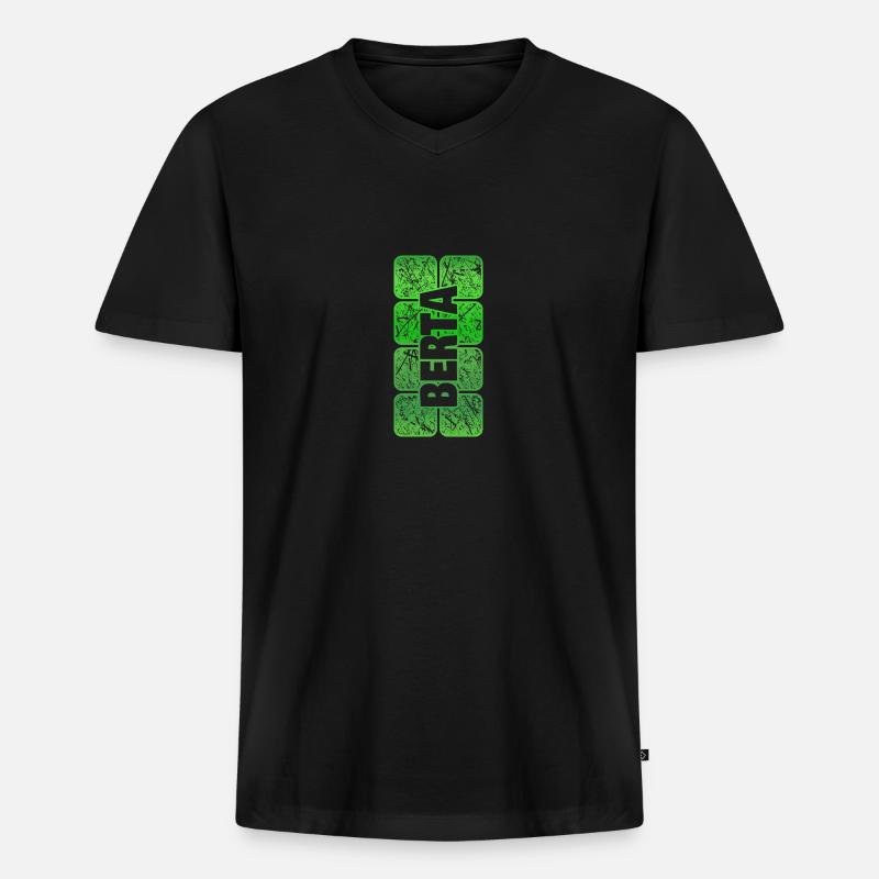 Mädchenname Berta - Männer Premium Bio T-Shirt mit V-Ausschnitt - Schwarz
