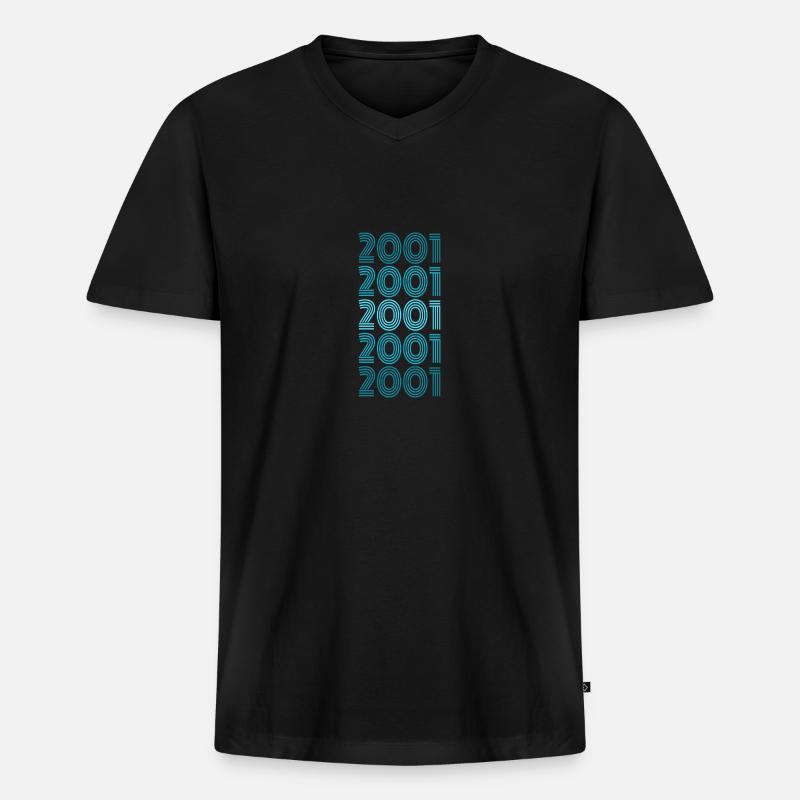 Single 2001 - Männer Premium Bio T-Shirt mit V-Ausschnitt - Schwarz