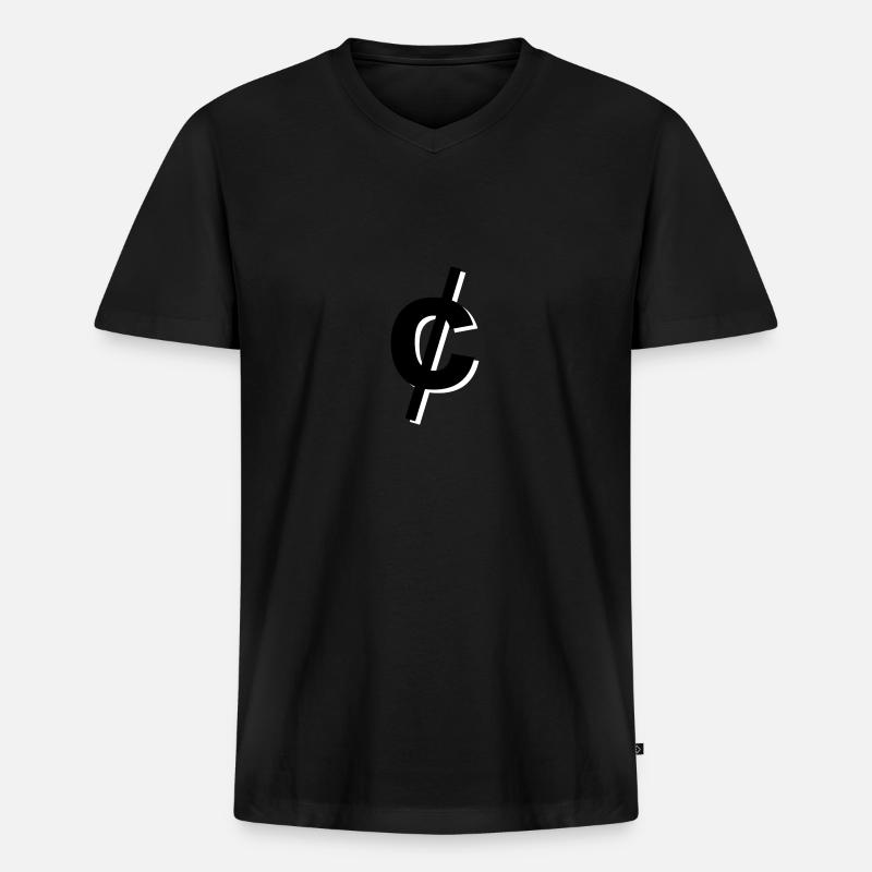 Cent Domains - Männer Premium Bio T-Shirt mit V-Ausschnitt - Schwarz