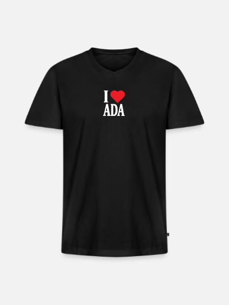 T-shirt I love Ada gift idea t-shirt - Men's Premium Organic T-shirt with V-neck - black