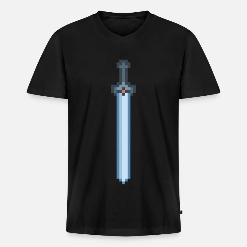 Eisenschwert - Männer Premium Bio T-Shirt mit V-Ausschnitt - Schwarz