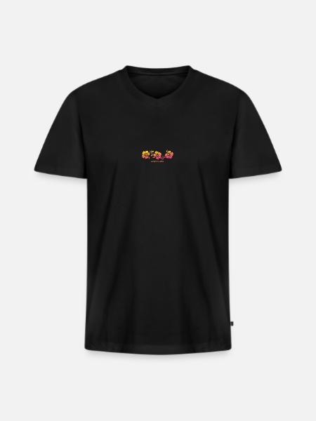 Saint Lucia Hibiscus Souvenir Vacation - Men's Premium Organic T-shirt with V-neck - black
