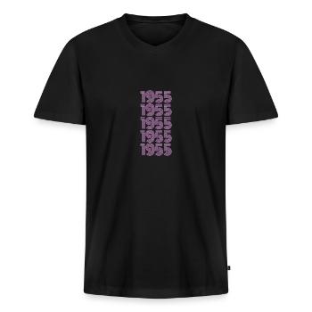 Celebrations 1955 - Men's Premium Organic T-shirt with V-neck - black - Front - Nico (187cm)