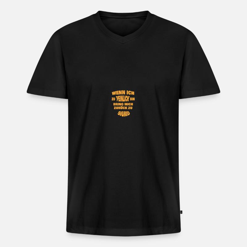 peinlich Sigrid - Männer Premium Bio T-Shirt mit V-Ausschnitt - Schwarz