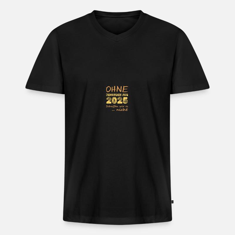 es 2025 - Männer Premium Bio T-Shirt mit V-Ausschnitt - Schwarz