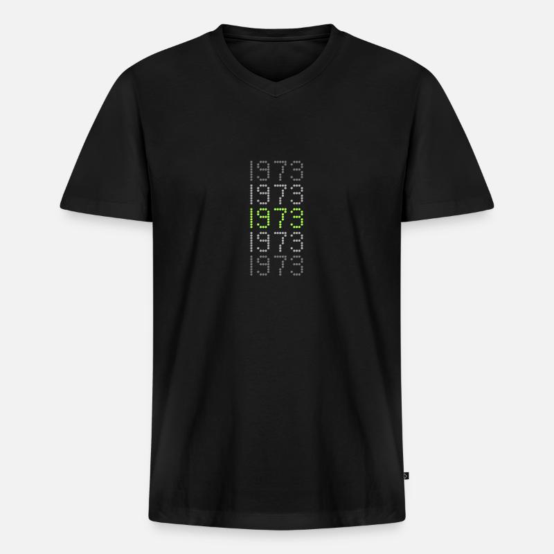 1973 - Männer Premium Bio T-Shirt mit V-Ausschnitt - Schwarz