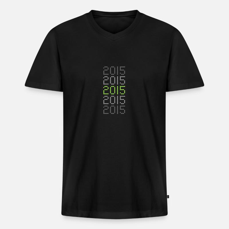 2015 - Männer Premium Bio T-Shirt mit V-Ausschnitt - Schwarz
