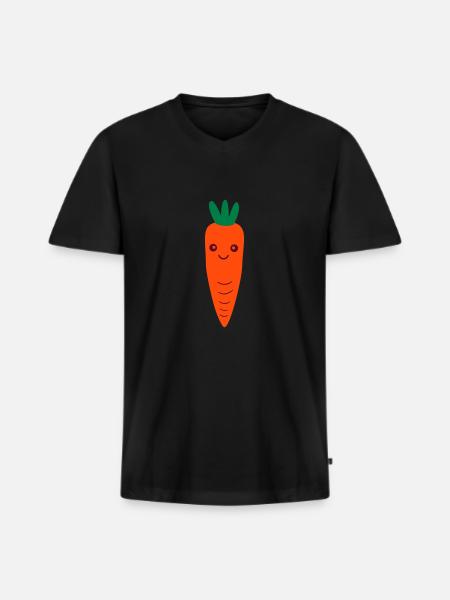 karotte - Männer Premium Bio T-Shirt mit V-Ausschnitt - Schwarz