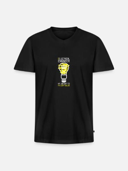 Electrician - Men's Premium Organic T-shirt with V-neck - black
