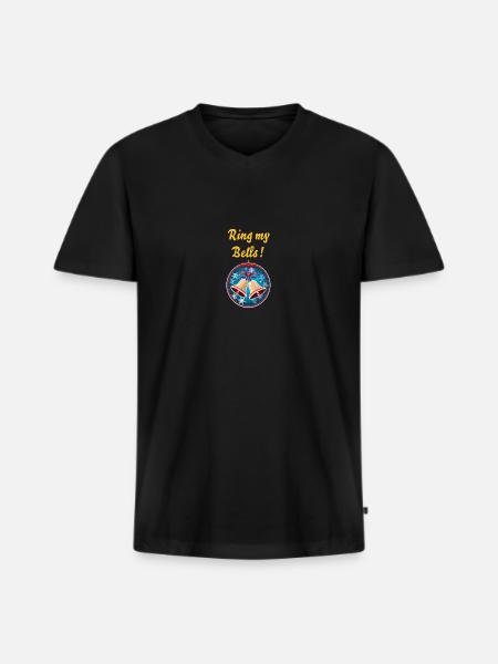 Bells - Männer Premium Bio T-Shirt mit V-Ausschnitt - Schwarz