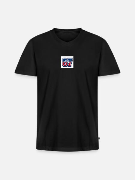 67 Patriotic Number - Men's Premium Organic T-shirt with V-neck - black